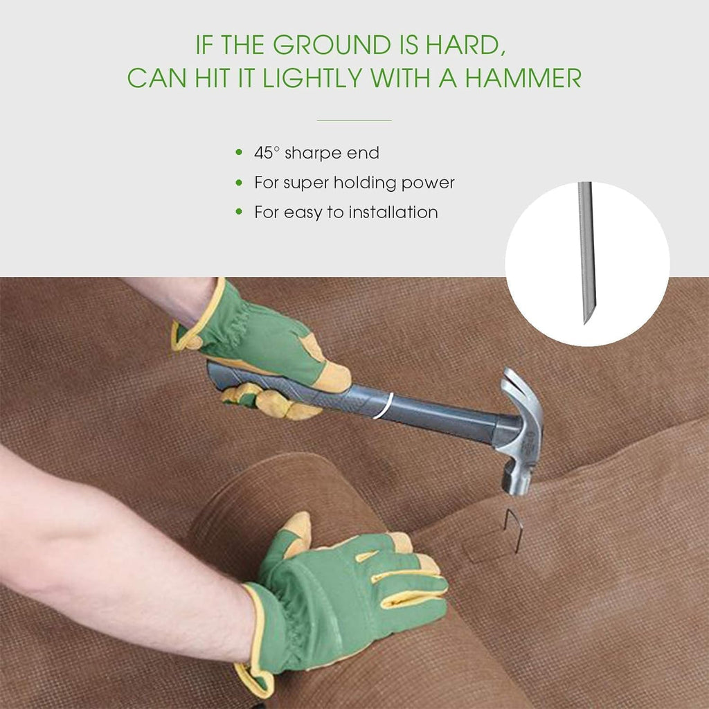 12 Inch Galvanized Garden Landscape Staples Stakes, 25 50 100 PCS Anti-Rust Garden Staples Tent Ground Stakes U-Shaped Landscape Pins for Secure Lawn Fabric, Decoration (25, 12 Inch)