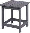 Adirondack Square Outdoor Side Table for Patio, Pool Composite Patio Table,Hdpe End Tables for Backyard,Pool, Indoor Companion, Easy Maintenance & Weather Resistant(Grey)