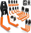 Garage Wall Hooks 14 Pack, Garage Hooks Heavy Duty with Extra Welding Spots, Wall Mount Storage Organizer for Hanging Garden Lawn Tools Ladder Bike Weedeater Chair Shovel Blower (Orange)