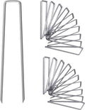 12 Inch Galvanized Garden Landscape Staples Stakes, 25 50 100 PCS Anti-Rust Garden Staples Tent Ground Stakes U-Shaped Landscape Pins for Secure Lawn Fabric, Decoration (25, 12 Inch)